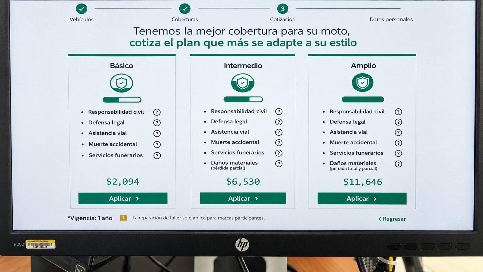 Cotización de coberturas de seguro